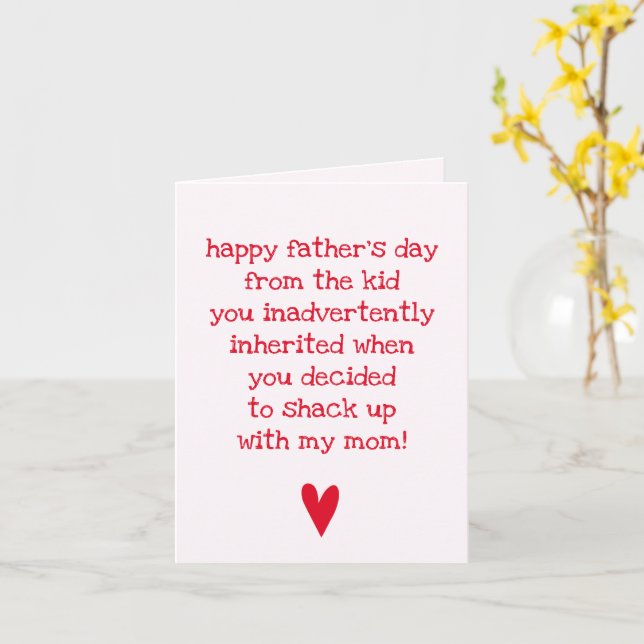 Funny Father's Day Quote for Bonus Dad Card (Yellow Flower)