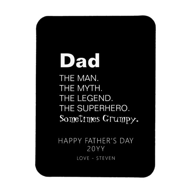 Funny Fathers Day Quote Fun Personalised Card Magnet (Vertical)