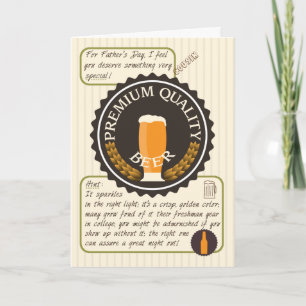 Funny Father's Day Retro Beer Label for Cousin Card