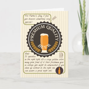 Funny Father's Day Retro Beer Label for Son Card