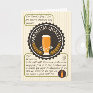 Funny Father's Day, Retro Beer Label, Necktie Card