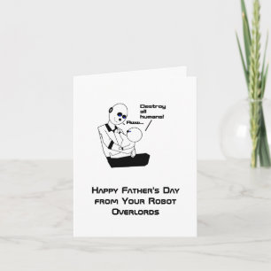 Funny Father's Day Robot Science Joke Cartoon Card