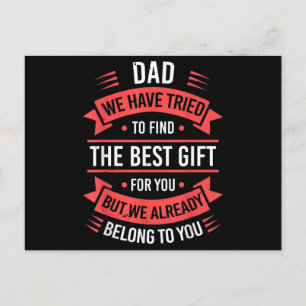 Funny Fathers Day Shirt Dad from Daughter Son Wife Postcard