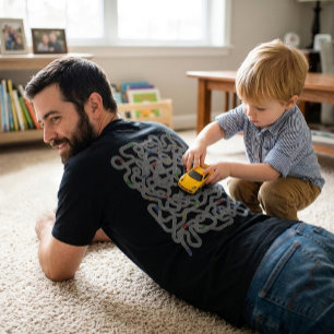 Funny Father's Day T-Shirt Gift with Road Maze