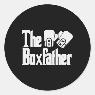 Funny Fathers Day The Box-father Boxing Boxer Dad Classic Round Sticker