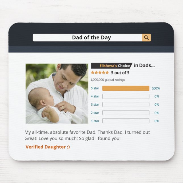 Funny Father's Day Top Rated  Personalise Mouse Mat (Front)