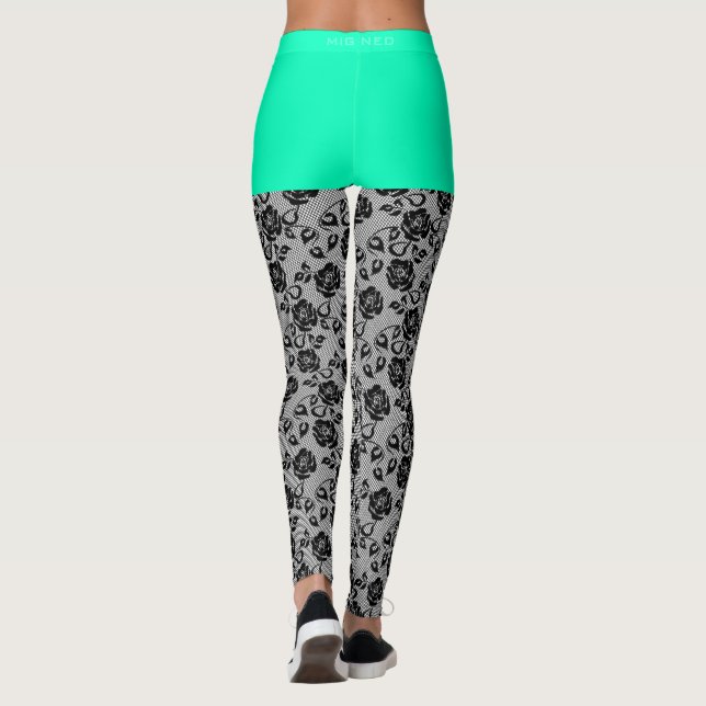 Funny Faux Black Lace Fishnet Leggings Faux Short (Back)