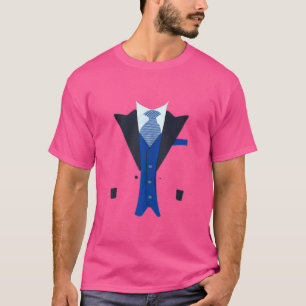 Funny Faux Fake Tuxedo Suit top with Vest and tie