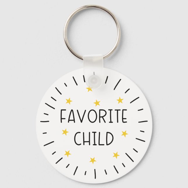 Funny Favorite Child Keyring with message (Front)