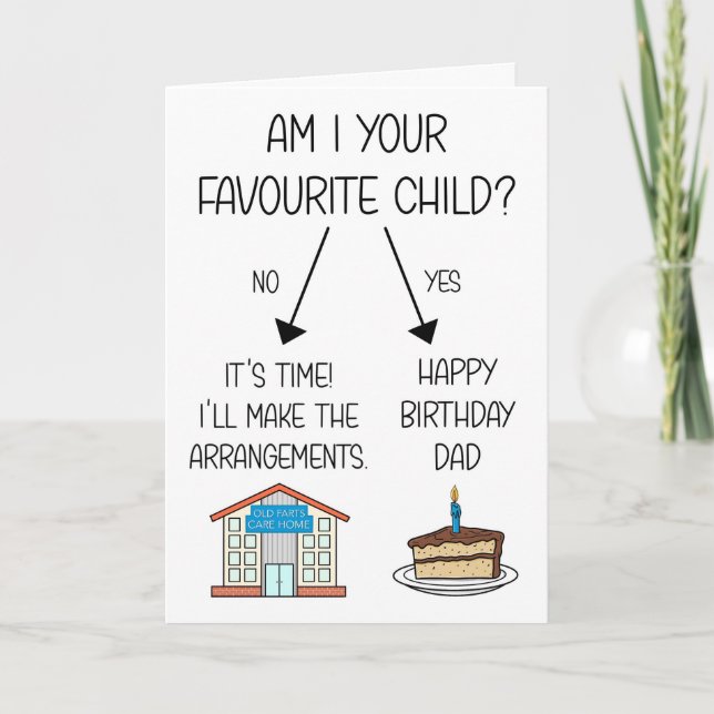 Funny Favourite Child Birthday Card for Dad (Front)