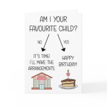 Funny Favourite Child Birthday Card for Mum