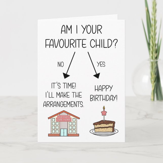 Funny Favourite Child Birthday Card for Mum (Front)