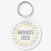 Funny Favourite Child Keyring with message