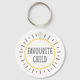 Funny Favourite Child Keyring with message