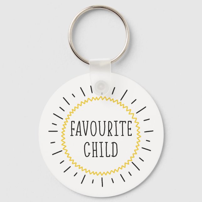 Funny Favourite Child Keyring with message (Front)