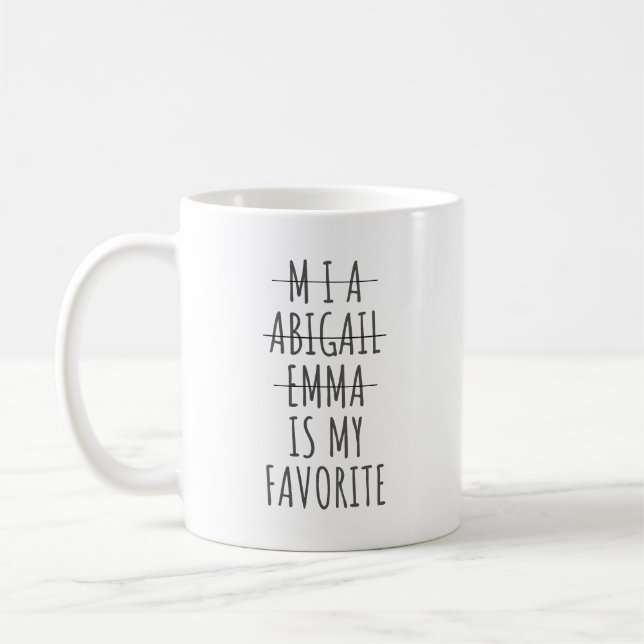 Funny Favourite Child Mug, Christmas Gift for Mum, Coffee Mug (Left)