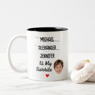 Funny Favourite Child Mug with 3 Names & Face Phot