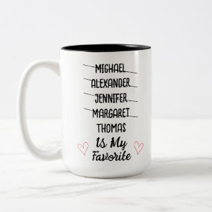 Funny Favourite Child Mug with 5 Names Custom Gift