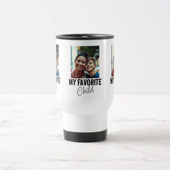 Funny Favourite Child Mum Travel Mug (Center)