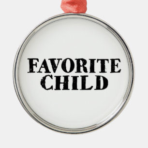 Funny favourite child number one sibling rivalry metal tree decoration