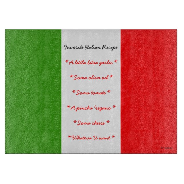 Funny Favourite Italian Recipe Cutting Board (Front)