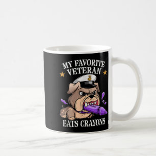 Funny favourite veteran eats crayons jarhead famil coffee mug