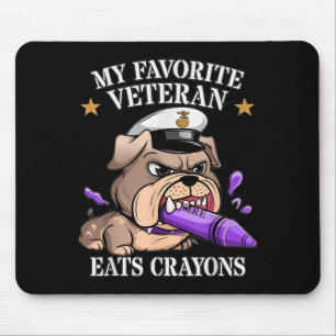 Funny favourite veteran eats crayons jarhead famil mouse mat