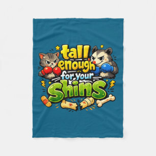 Funny faying possum & cat tall enough for fleece blanket