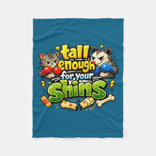 Funny faying possum &amp; cat tall enough for fleece blanket (Front)