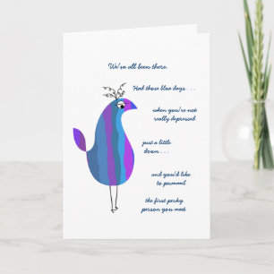 Funny Feathers - Chase the Blues Away Smile Card