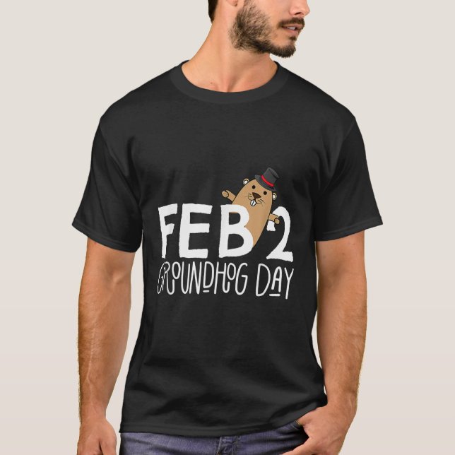 Funny Feb 2 Groundhog Day Phil Cute Ground Hog Pun T-Shirt (Front)