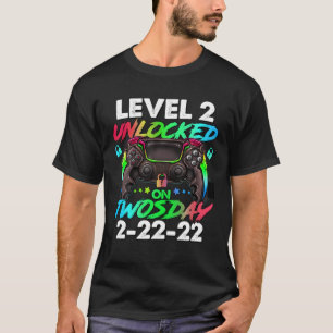 Funny February 2Nd 2022 Level 2 Unlocked 2Nd Birth T-Shirt