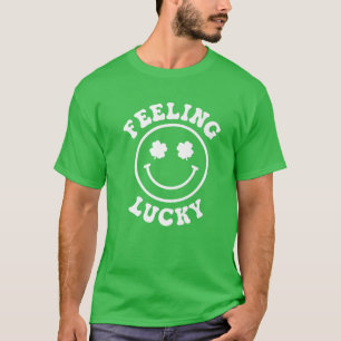 Funny Feeling Lucky Smile Face St. Patrick Day T-Shirt