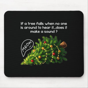 Funny Felines Pushing Christmas Tree Ugly Xmas Paj Mouse Mat