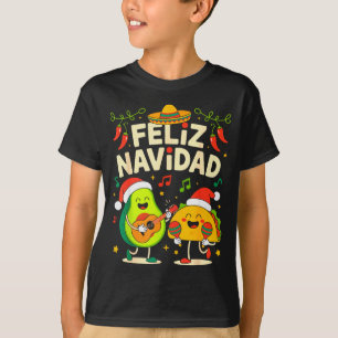 Funny Feliz Navidad Avocado Tacos Mexican Christma T-Shirt