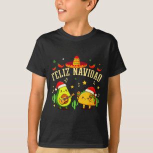 Funny Feliz Navidad Avocado Tacos Mexican Christma T-Shirt