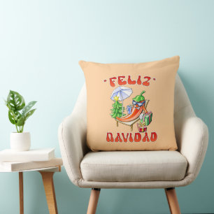 Funny Feliz Navidad Cute Christmas Chilli Cushion