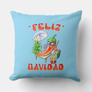 Funny Feliz Navidad Cute Christmas Chilli Cushion