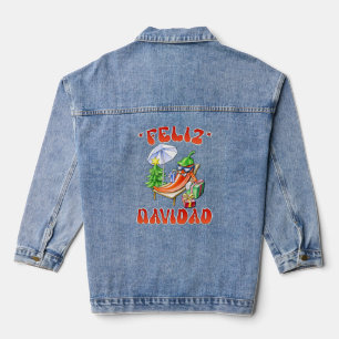 Funny Feliz Navidad Cute Christmas Chilli Denim Jacket