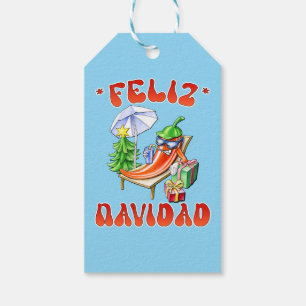 Funny Feliz Navidad Cute Christmas Chilli Gift Tags