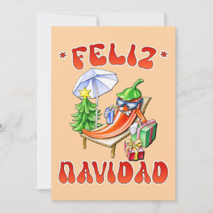 Funny Feliz Navidad Cute Christmas Chilli Invitation