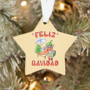 Funny Feliz Navidad Cute Christmas Chilli Ornament