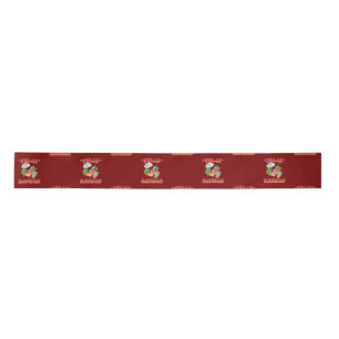 Funny Feliz Navidad Cute Christmas Chilli Satin Ribbon