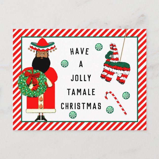 Funny Feliz Navidad Holiday Postcard (Front)