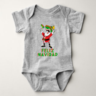 Funny Feliz Navidad Mexico Christmas Baby Bodysuit