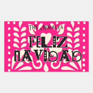Funny feliz navidad rectangular sticker