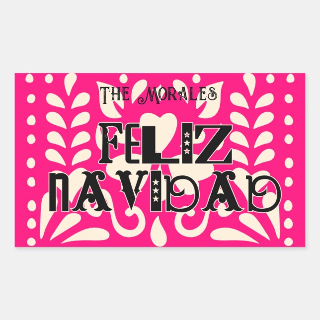 Funny feliz navidad rectangular sticker (Front)