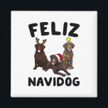 Funny Feliz Navidog Chesapeake Y Retriever Dog Chr Magnet<br><div class="desc">Funny Feliz Navidog Chesapeake Y Retriever Dog Christmas</div>