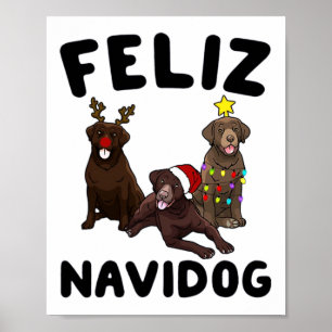 Funny Feliz Navidog Chesapeake Y Retriever Dog Chr Poster