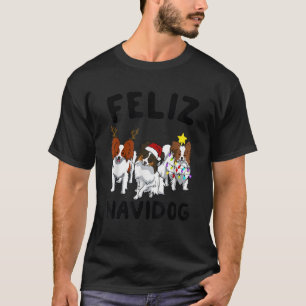 Funny Feliz Navidog Papillon dog lover gift Xmas  T-Shirt
